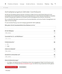 Die neue Online-Kalkulationshilfe Zehnder ComfoQuick liefert mithilfe weniger Objektdaten eine erste Kostenschätzung des gesamten KomfortLüftungssystems und unterstützt damit eine individuelle Kundenberatung. Zehnder ComfoQuick ist unter <a href="https://www.zehnder-systems.de/comfoquick"target="_blank"> kostenlos verfügbar</a>. 