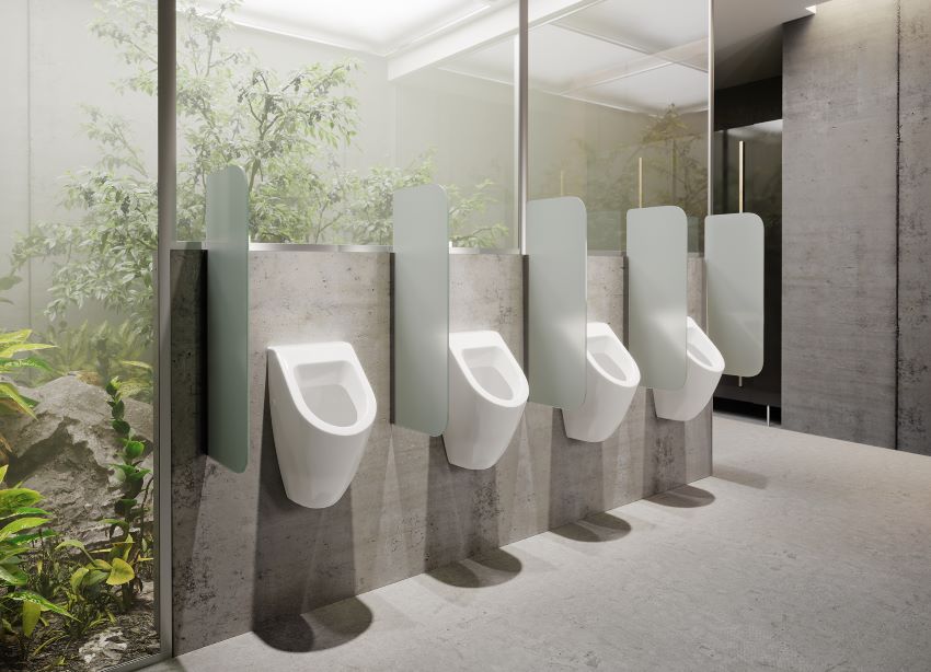 Die verdeckte Urinal-Spülauslösung überzeugt mit vorbildlicher...