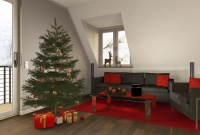 Planungen in Palette CAD überzeugen in der Adventszeit <br />gern auch mit einer geschmückten 3D-Nordmanntanne. Bild: Palette CAD<br />