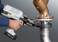 Den Anspruch auf Innovationsführerschaft stellt Viega unter anderem bei Presswerkzeugen mit der neu entwickelten „Pressgun 5“ unter Beweis. Sie vereinbart einfaches und leichtes Handling mit einem Einsatzbereich von 12 bis 108 mm. (Fotos: Viega)