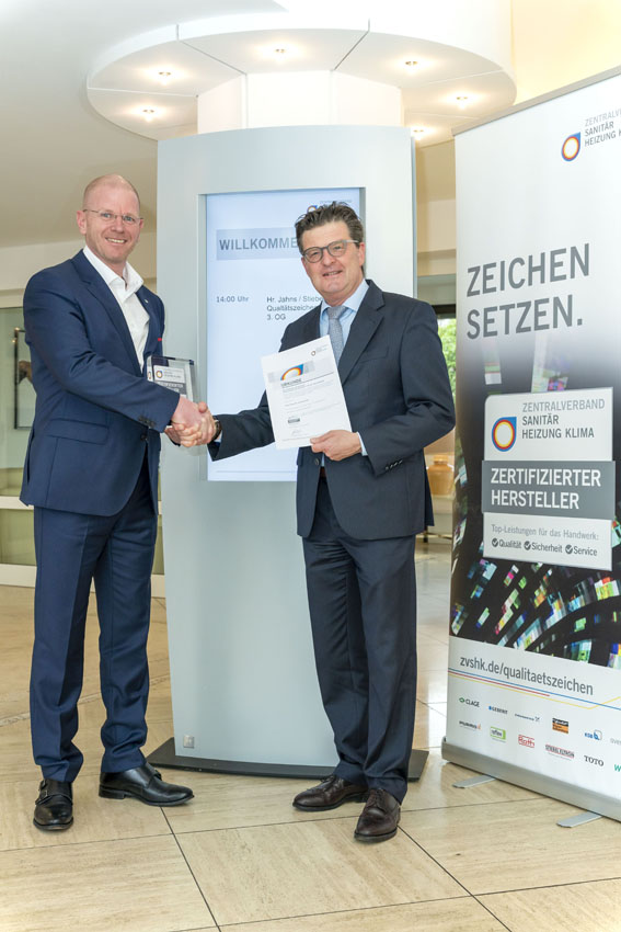 Neu im Kreis der zertifizierten Hersteller des ZVSHK....