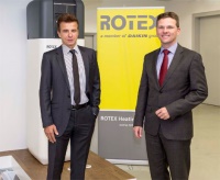 Dr. Franz Grammling (links) und Georg Blümel, beide Geschäftsführer der ROTEX Heating Systems GmbH, wollen auch in Zukunft die Entwicklung hochqualitativer und innovativer ROTEX Produkte vorantreiben<br /><br />Bildquelle: ROTEX Heating Systems GmbH
