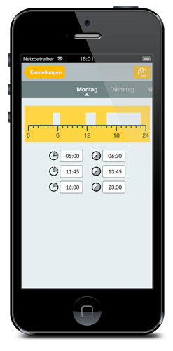 Mit der App ROTEX Control lassen sich die Zeitprogrammeder...