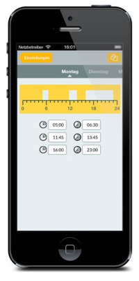 Mit der App ROTEX Control lassen sich die Zeitprogramme<br />der Heizung mobil verändern.