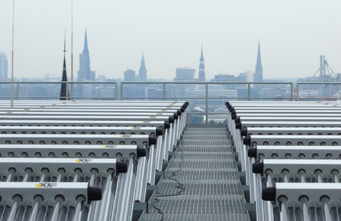 Röhrenkollektoren Hamburger Skyline
