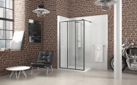 Die Glasdusche Roth Philly Loft Sky integriert sich mit ihrem markanten Design in die Innenarchitektur von Industrielofts. <br />Bild: Roth Werke