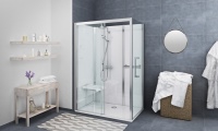 Roth präsentiert vom 26. bis 29. September 2018 auf der REHACARE in Düsseldorf die Roth Komplettdusche Vinata. <br />Bild: Roth Werke