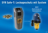Der neue SYR Safe-T Leckageschutz präsentiert sich als flexibles Modul, das sowohl über den dezentralen Einbau als separater Leckageschutz funktioniert, als auch unkompliziert mit der <br />SYR Druckminderer-Filterkombination Drufi, die bereits unzählige Male in deutschen Haushalten installiert ist, kombiniert werden kann. 