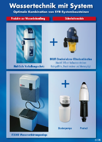 Konsequenter Systemgedanke: Die Produkte der SYR Hans Sasse-rath & Co. KG können individuell nach Verbraucherwünschen miteinander kombiniert werden. So bilden MultiSafe und Ionentauscher in Kombination mit DRUFI, Dosierpumpe oder dem SYR Protect unschlagbare Teams, wenn es um einen sicheren und unkomplizierten Schutz der Hausinstallation geht. Grafik: SYR Hans Sasserath & Co. KG<br />