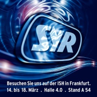 In Halle 4.0, Stand A54 präsentiert sich die SYR Hans Sasserath GmbH & Co. KG auf der ISH mit einem komplett überarbeiteten Standkonzept, das zahlreiche Überraschungen bereithält.<br />Bild: SYR Hans Sasserath GmbH & Co. KG<br />