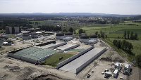 Luftaufnahme der Biogasanlage in Schwandorf.