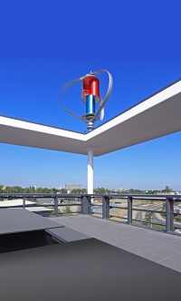 Das Gebäudekonzept von ALENA basiert auf einem hohen energetischen Anspruch. So wird der Strombedarf des Neubaus – neben einer 600 m² großen Photovoltaikanlage – mit einer eigenen Windkraftanlage auf dem Dach gedeckt. 
