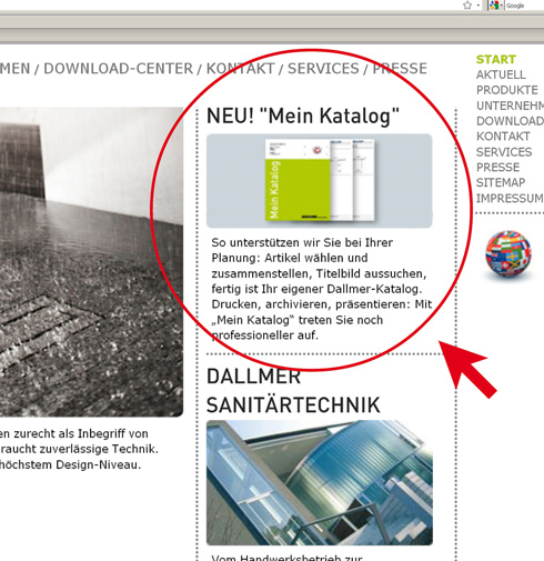 Praktischer Service: Bei Dallmer im Internet können...