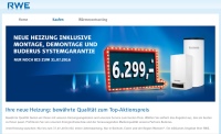 … und hinterlegt die zweifellos vorhandenen Kompetenzen mit Aktionspreisen im „Schweinebauch“-Stil. Und bleibt dabei mit dem passenden Werbe-Blingbling auch gleich ganz im selbstgesteckten Rahmen.<br />Bild: www.rwe.de