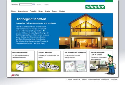 „Hier beginnt Komfort“ - der neue Simplex Internetauftritt...