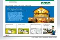 „Hier beginnt Komfort“ - der neue Simplex Internetauftritt mit integriertem Online-Produktkatalog. Bild: Simplex