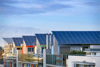Hausdächer in Freiburg mit Photovoltaikanlagen. Bild:.......