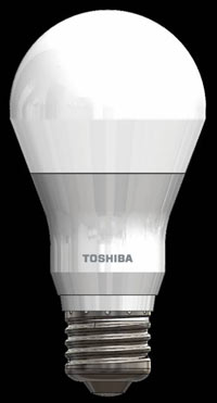 Die Toshiba E-Core LED-Lampe erreicht ihre volle Leuchtkraft.......