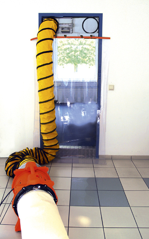Staubabsaugung durch Anschluss von Ventilatoren mit...