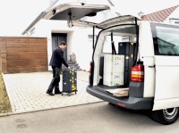 Hervorragender Transport – mit dem optionalen Rollbrett.