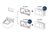 Bei TECE passt jede Platte auf jeden Spülkasten: Auch mit „easy fit“ bleibt eine durchgängige Kompatibilität bestehen, sodass alte Platten genauso auf die neuen Universalspülkästen passen und umgekehrt.<br />Bilder: TECE