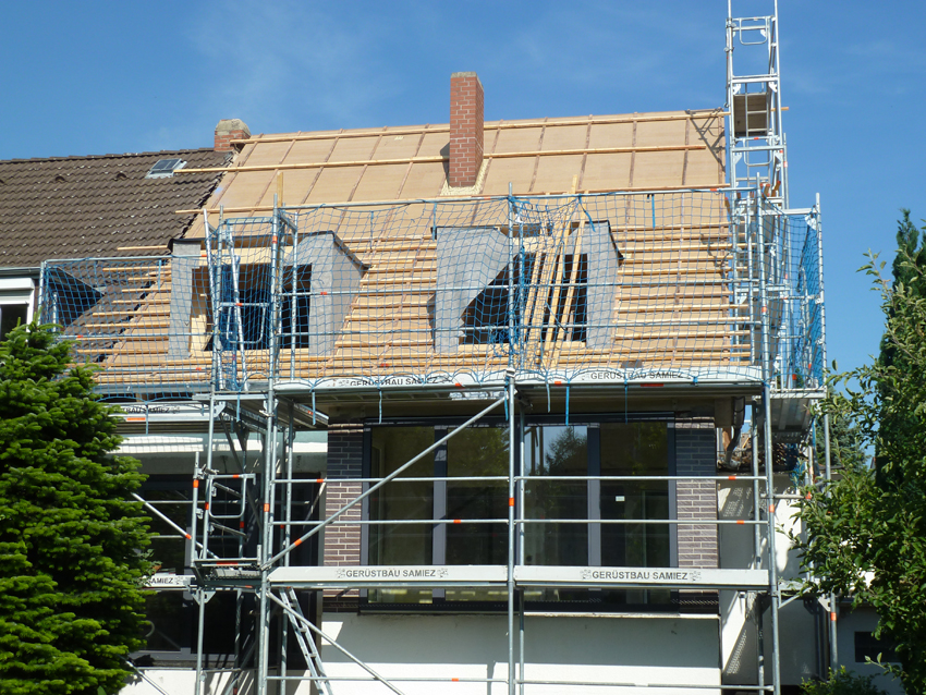 Wohnhaus während der Sanierung. Bild: proKlima - Der...