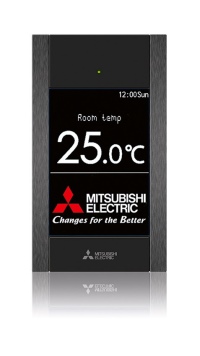 Die neue High-End Fernbedienung PAR-CT01MAA von Mitsubishi Electric mit einem Touch-Vollfarb-Display lässt sich individuell konfigurieren.<br />Bild: Mitsubishi Electric