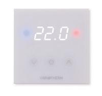 Der TOUCH HK Raumthermostat wird mittels Sensortasten über das Display bedient.<br />Bilder: Variotherm 