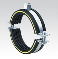 Schraubrohrschelle, mit D&Auml;MMGULAST&reg; gelb<br />Bild: M&Uuml;PRO