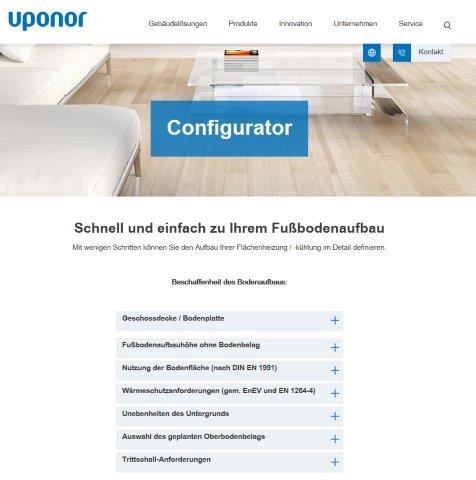 Bei der Konfiguration des Fußbodenaufbaus führt der...