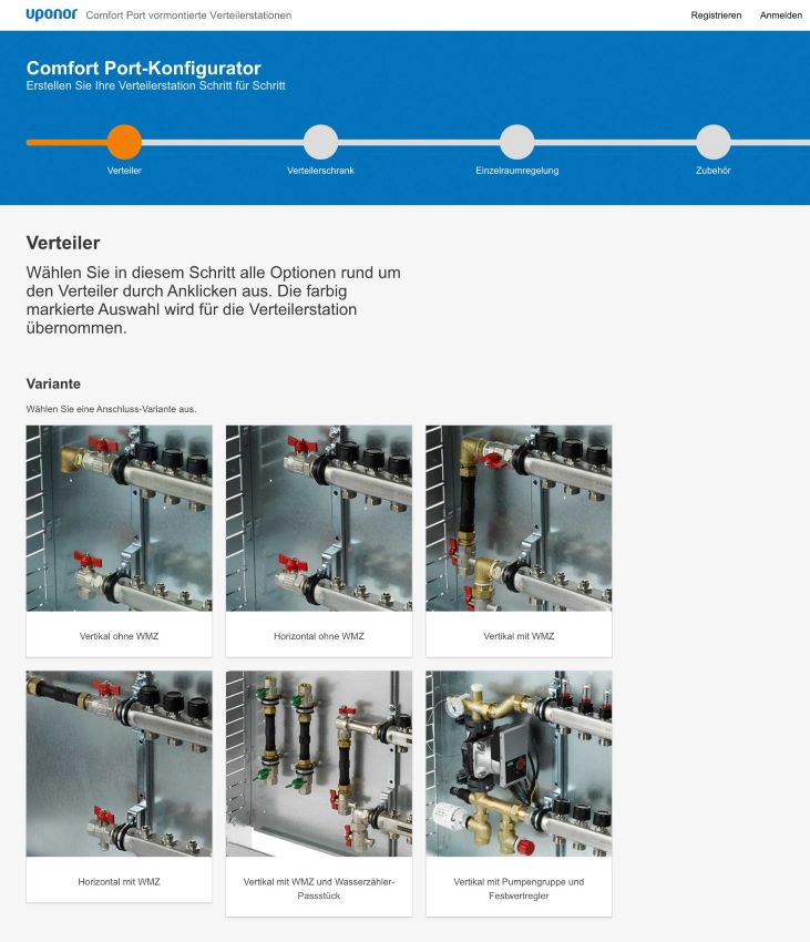 Die Verteilerstationen von Uponor werden komplett vorgefertigt...