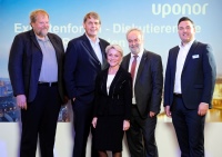 Im Anschluss an die Vorträge standen die Referenten für angeregte Diskussionen zur Verfügung. (v.l. Priv.-Doz. Dr. Lothar Erdinger, Ansgar Borgman, Dr. Sandra Sutti, Prof. Dr.-Ing. Michael Günther, Michael A. Heun)<br />Bilder: Uponor