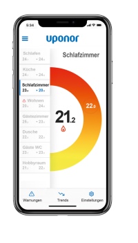 Per Smartphone ist jederzeit und von jedem Ort aus per WLAN oder Internet ein komfortabler Zugriff und eine komplette Kontrolle über das System möglich.