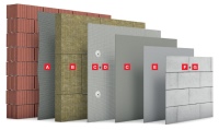 Die Steinwolle-Dämmplatten (B) werden auf dem Untergrund verklebt (A). Anschließend erfolgt die Armierung (C) mit Verdübelung durch das Armierungsgewebe (D). Danach werden die Natursteine (F) auf dem System verklebt (E) und verfugt (G).<br />Bilder: HECK Wall Systems