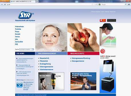 Mit dem neuen Internetauftritt bietet SYR dem Besucher...