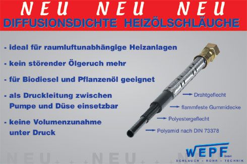 Der Aufbau des diffusionsdichten Heizschlauches der...