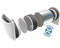Die neue Dämmung wird zwischen Innenblende und Ventilator.......