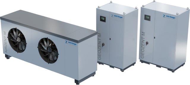 Die modularen Geozent M und Airzent M Wärmepumpen verfügen...