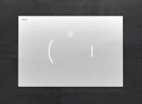 „Zero Lumo“: Elektronische WC-Betätigungsplatte mit eleganter Design-Oberfläche aus Glas.