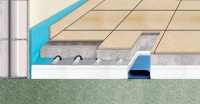 Fußbodenaufbau mit Flächenheizung, z. B.  <br />	Tackersystemtechnik und Lüftungssystem <br />ZEWO Air - nur 140 mm Konstruktionshöhe (ohne Oberbelag. Bilder: Zewotherm<br />