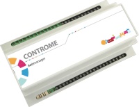 Controme heizManager-Gateway der 2. Generation. Integriertes Netzteil, doppelte Anzahl an Ausgängen (15), keine Adapterkabel und eine kompakte Bauform als Reiheneinbaugerät.<br />Bild: Controme
