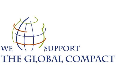 Das Logo der UN-Initiative Global Compact, der jetzt...