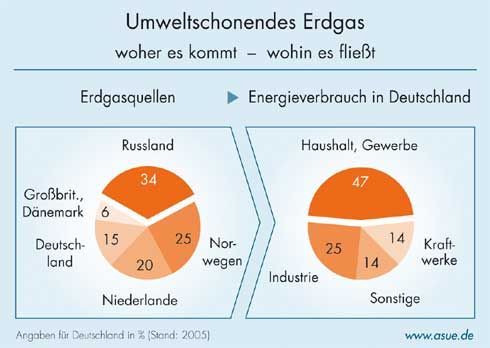 Der Einsatz des Erdgases in Deutschland und seine Herkunft....