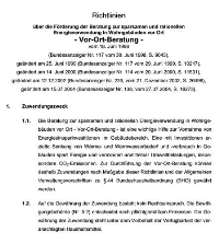 Die Richtlinien des Förderprogramm zur „Energiesparberatung vor Ort“