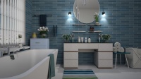 Ein Badezimmer mit zwei Waschbecken, Dusche und Wanne braucht einen leistungsfähigen Durchlauferhitzer.<br />Bild: pixabay.com/DarthZuzanka