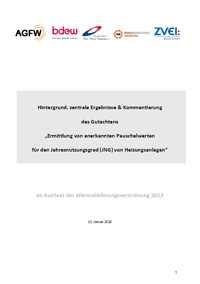 Das Gutachten "Ermittlung von anerkannten Pauschalwertenfür.......