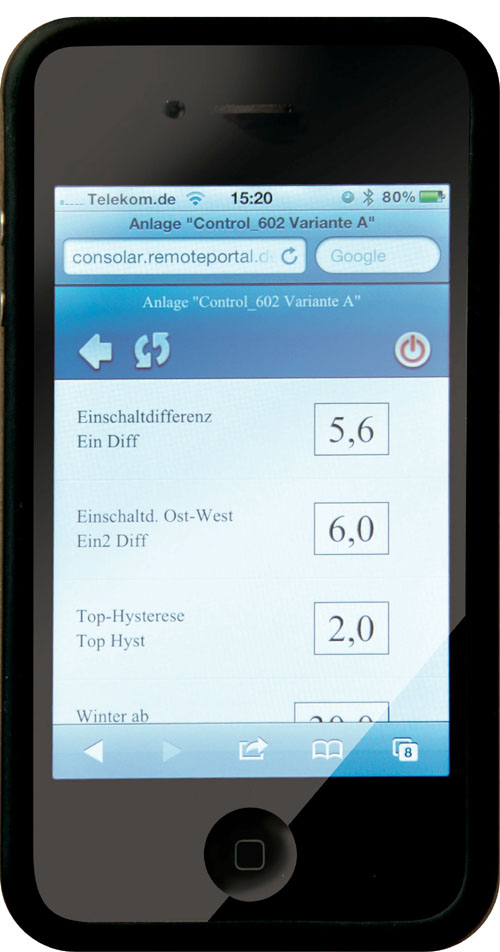 Einstellungen über das iPhone ablesen und unterwegs...
