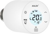 Funk-Heizkörperthermostat Avalon+ mit Raumtemperaturanzeige, Bewegungsmelder und moderner Touchpad-Technologie für selbständigen und selbstlernenden dynamischen hydraulischen Abgleich.