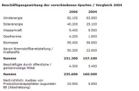 Beschäftigungswirkung der verschiedenen Sparten 2006.......