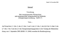 Zu dem Referentenentwurf zur EnEV 2006 werden nun die.......